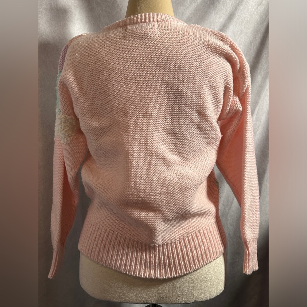 Vintage Jaclyn Smith Pastel Applique Beaded Sweater 80s Vaporwave 1980s Pink - Picture 5 of 6